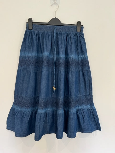 Short Cotton Denim Skirt